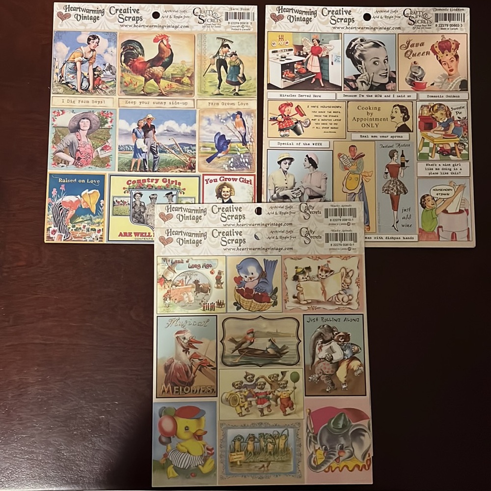 Crafty Secrets Heartwarming Vintage Creative Scraps, bundle of 28 - Picture 4 of 7